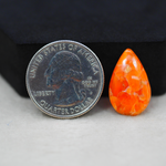 Natural Orange Calcite Pear Cabochon 21x13mm 9ct - warm honey-orange - Pedra Gems.