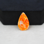 Natural Orange Calcite Pear Cabochon 21x13mm 9ct - warm honey-orange - Pedra Gems.