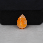Natural Orange Calcite Pear Cabochon 16x12mm 6ct - warm honey-orange - Pedra Gems.