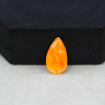 Natural Orange Calcite Pear Cabochon 18x10mm 5ct - warm honey-orange - Pedra Gems.