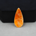 Natural Orange Calcite Pear Cabochon 26x13mm 10.5ct - warm honey-orange - Pedra Gems.