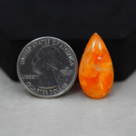 Natural Orange Calcite Pear Cabochon 26x14mm 14.5ct - warm honey-orange - Pedra Gems.