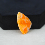 Natural Orange Calcite Trillion Cabochon 27x17mm 15.5ct - warm honey-orange - Pedra Gems.