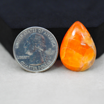 Natural Orange Calcite Pear Cabochon 26x19mm 20ct - warm honey-orange - Pedra Gems.