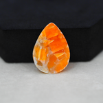 Natural Orange Calcite Pear Cabochon 26x19mm 20ct - warm honey-orange - Pedra Gems.