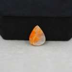 Natural Orange Calcite Pear Cabochon 14x11mm 5ct - warm honey-orange - Pedra Gems.