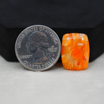 Natural Orange Calcite Square Cabochon 19x15mm 12.5ct - warm honey-orange - Pedra Gems.