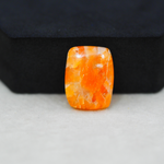 Natural Orange Calcite Square Cabochon 19x15mm 12.5ct - warm honey-orange - Pedra Gems.