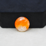 Natural Orange Calcite Round Cabochon 16x16mm 9ct - warm honey-orange - Pedra Gems.