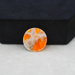 Natural Orange Calcite Round Cabochon 16x16mm 9ct - warm honey-orange - Pedra Gems.