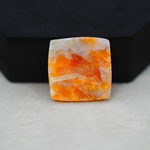 Natural Orange Calcite Square Cabochon 23x22mm 26ct - warm honey-orange - Pedra Gems.