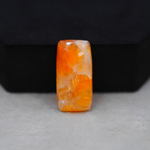 Natural Orange Calcite Baguette Cabochon 24x12mm 12.5ct - warm honey-orange - Pedra Gems.