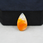 Natural Orange Calcite Pear Cabochon 20x12mm 7.5ct - warm honey-orange - Pedra Gems.
