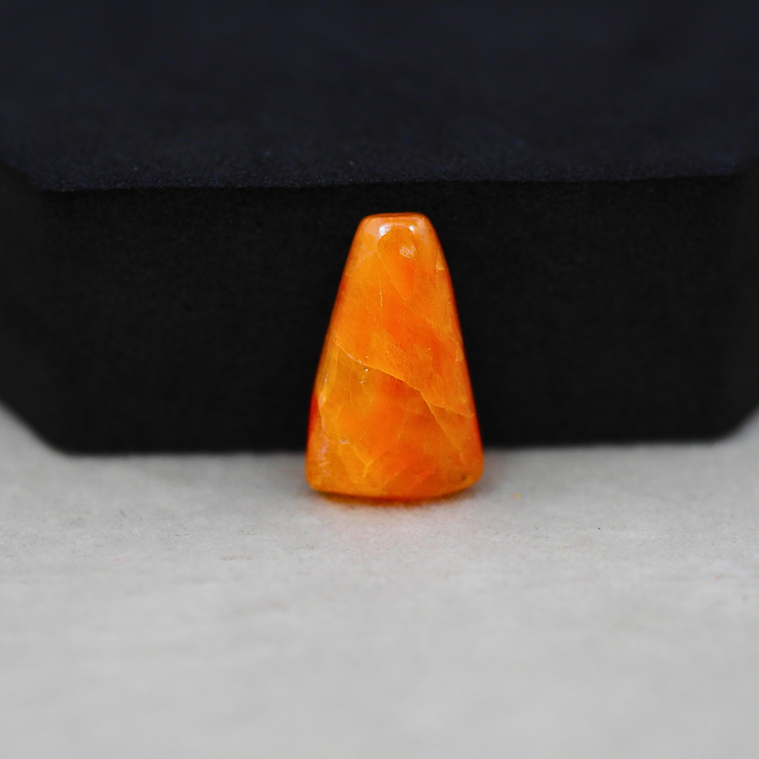 Natural Orange Calcite Freeform Cabochon 19x12mm 7.5ct - warm honey-orange - Pedra Gems.