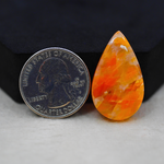 Natural Orange Calcite Pear Cabochon 30x18mm 26ct - warm honey-orange - Pedra Gems.