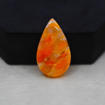 Natural Orange Calcite Pear Cabochon 30x18mm 26ct - warm honey-orange - Pedra Gems.