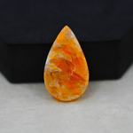 Natural Orange Calcite Pear Cabochon 30x18mm 26ct - warm honey-orange - Pedra Gems.