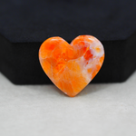 Natural Orange Calcite Heart Cabochon 24x26mm 26ct - warm honey-orange - Pedra Gems.