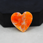 Natural Orange Calcite Heart Cabochon 24x26mm 26ct - warm honey-orange - Pedra Gems.