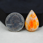 Natural Orange Calcite Pear Cabochon 27x18mm 22.5ct - warm honey-orange - Pedra Gems.
