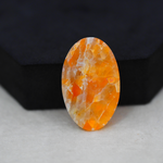 Natural Orange Calcite Oval Cabochon 33x21mm 33ct - warm honey-orange - Pedra Gems.