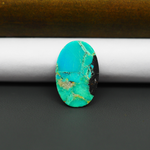 Mohave Turquoise & White Buffalo Oval Cabochon 21x14mm 8ct - Blue and Green with Black Wedge - Pedra Gems