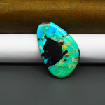Mohave Turquoise & White Buffalo Freeform Cabochon 28x19mm 16.5ct - Blue and Green with Black Centre - Pedra Gems