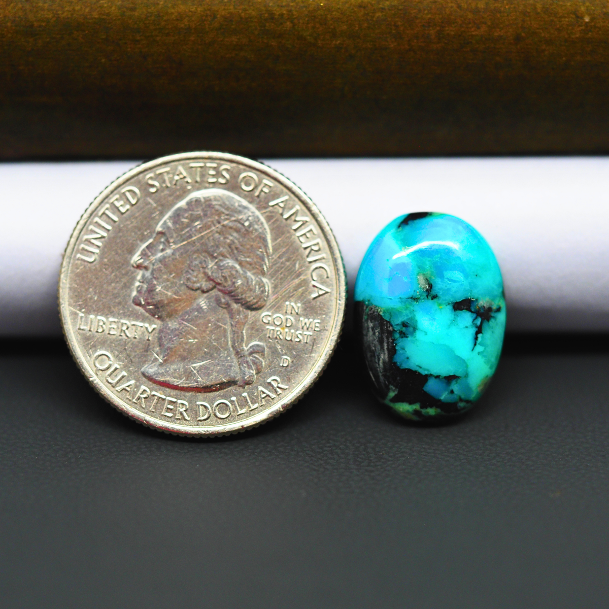 Mohave Turquoise & White Buffalo Cabochon 18x13mm 6.5ct Oval