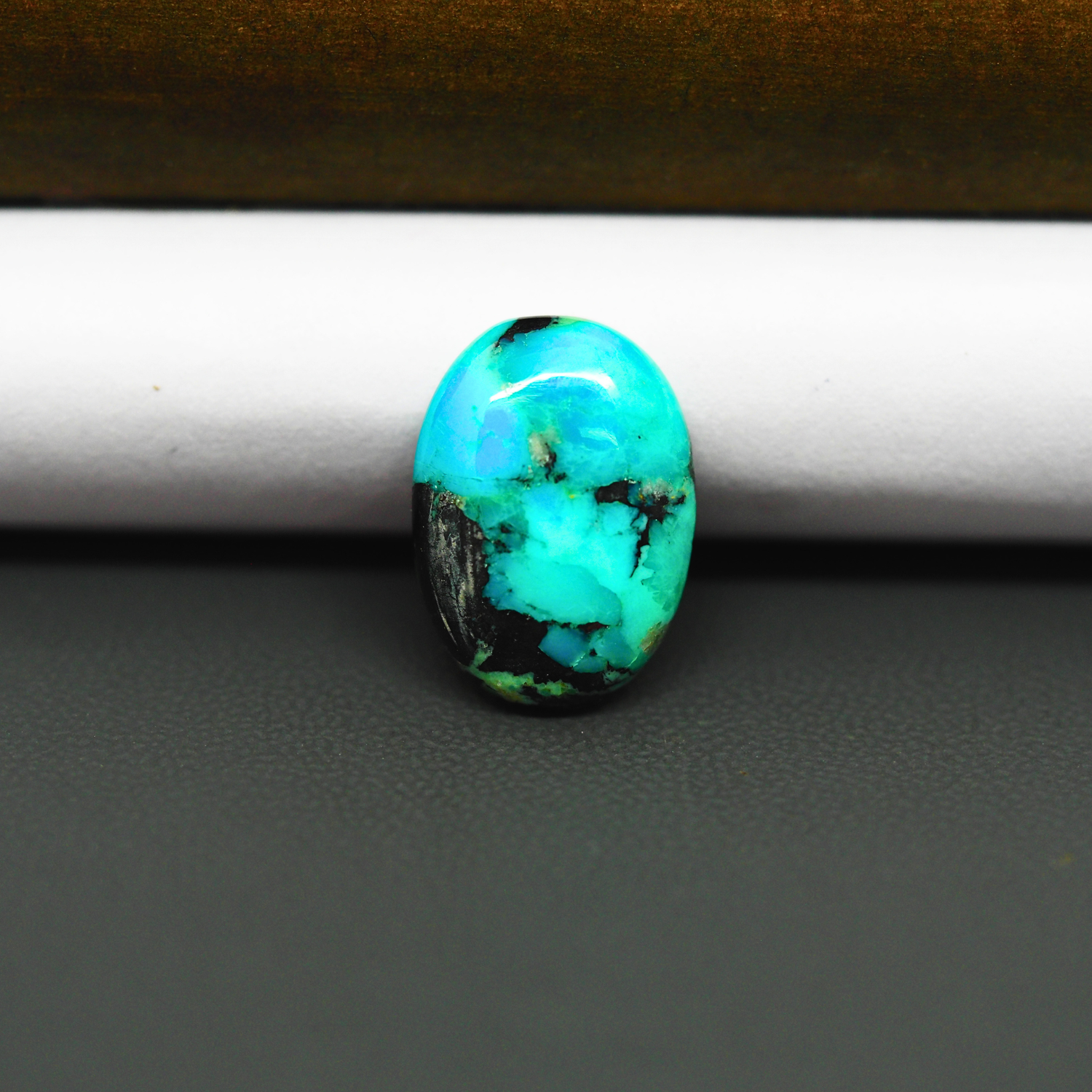 Mohave Turquoise & White Buffalo Cabochon 18x13mm 6.5ct Oval