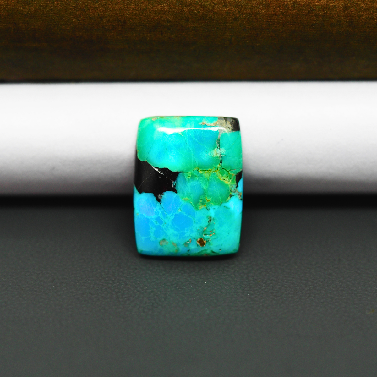 Mohave Turquoise & White Buffalo Cabochon 18x14mm 8.5ct Cushion