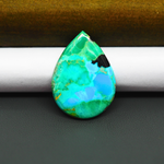Mohave Turquoise & White Buffalo Pear Cabochon 28x20mm 15.5ct - Green and Blue with Bold Black - Pedra Gems