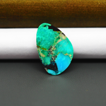 Mohave Turquoise & White Buffalo Freeform Cabochon 26x16mm 12ct - Blue and Green with Bold Black - Pedra Gems