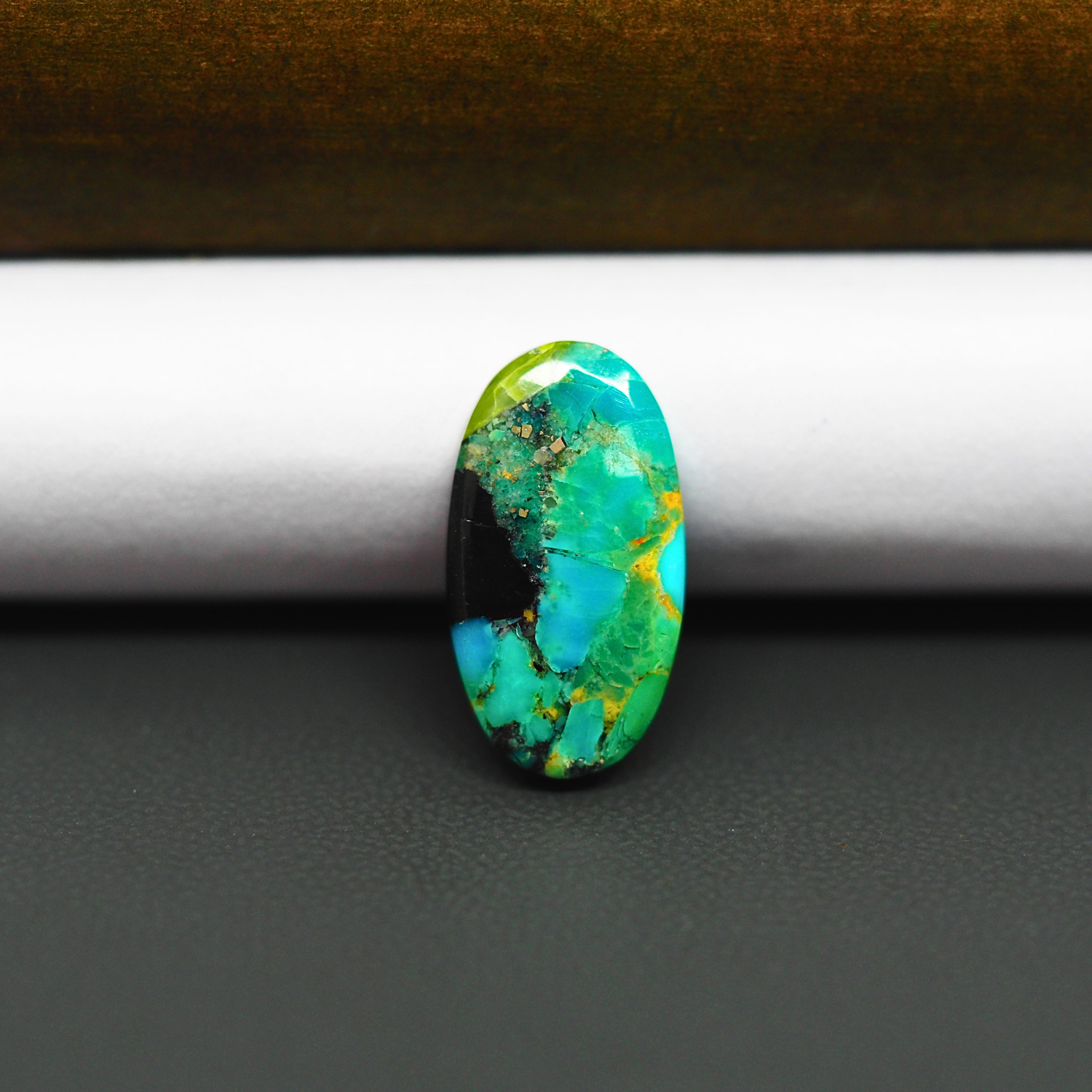 Mohave Turquoise & White Buffalo Cabochon 19x10mm 5ct Oval