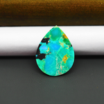 Mohave Turquoise & White Buffalo Pear Cabochon 24x19mm 12.5ct - Green and Blue with Golden Matrix - Pedra Gems
