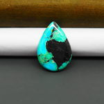 Mohave Turquoise & White Buffalo Pear Cabochon 26x17mm 13ct - Green and Blue with Golden Matrix - Pedra Gems