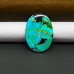 Mohave Turquoise & White Buffalo Oval Cabochon 28x13mm 16.5ct - Blue with Black Tip - Pedra Gems
