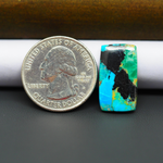 Natural Mohave Turquoise & White Buffalo Rectangle Cabochon 21x12mm 10ct - Black and Blue - Pedra Gems
