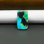 Natural Mohave Turquoise & White Buffalo Rectangle Cabochon 21x12mm 10ct - Black and Blue - Pedra Gems