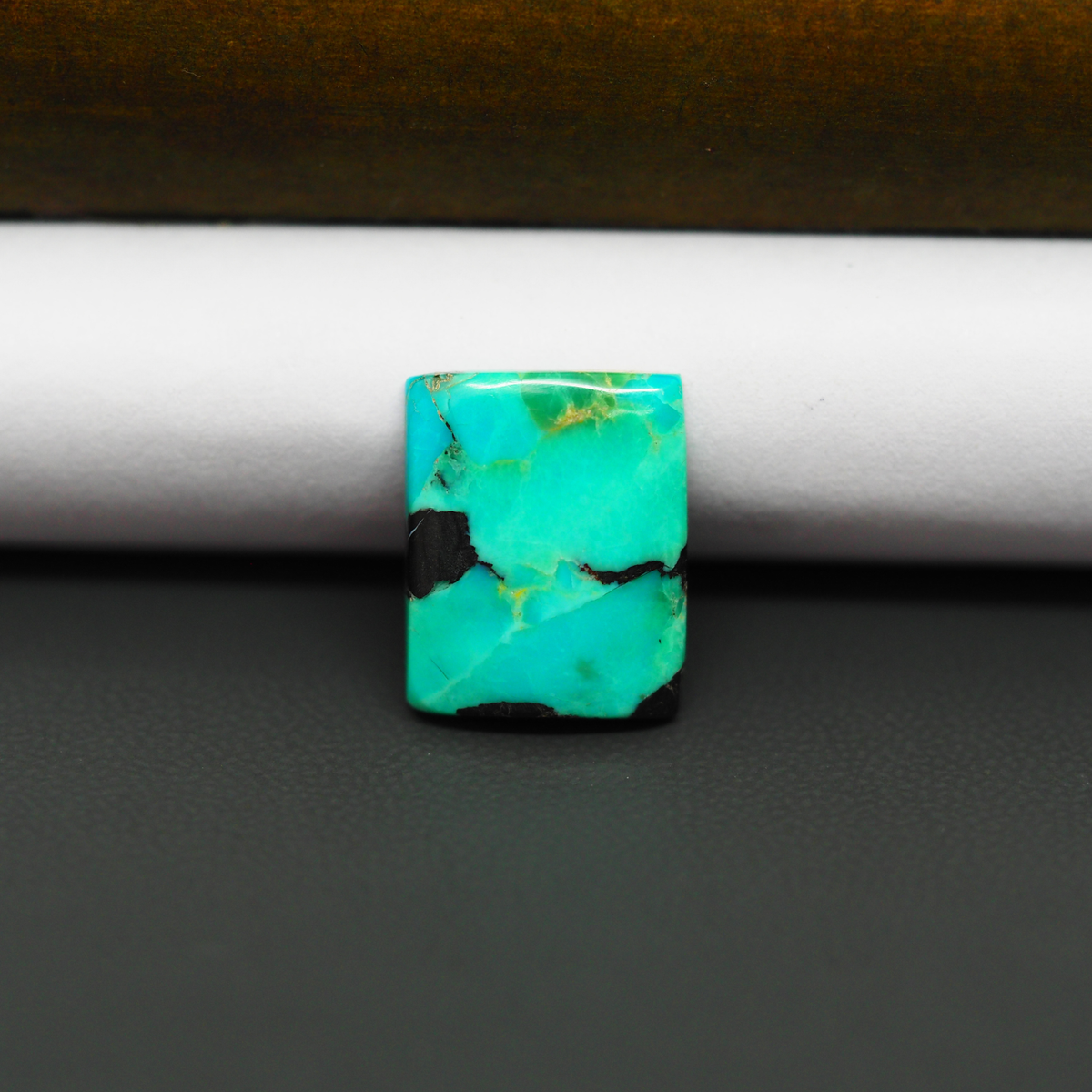 Natural Mohave Turquoise & White Buffalo Cushion Cabochon 15x12mm 6ct - Blue and Green - Pedra Gems