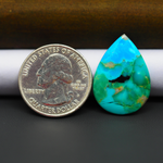 Natural Mohave Turquoise & White Buffalo Pear Cabochon 26x18mm 13ct - Blue and Green - Pedra Gems