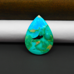 Natural Mohave Turquoise & White Buffalo Pear Cabochon 26x18mm 13ct - Blue and Green - Pedra Gems