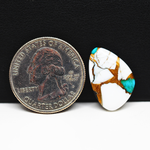 Natural Turquoise & White Buffalo Freeform Cabochon 20x14mm 9ct - White with Blue Turquoise and Golden Matrix - Pedra Gems