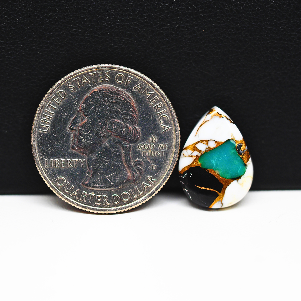 Turquoise & White Buffalo Cabochon 16x12mm 6ct Pear – Kingman, Arizona