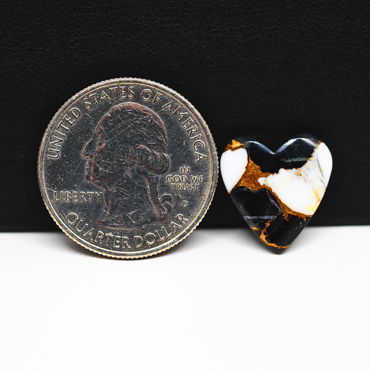 Turquoise & White Buffalo Cabochon 16x15mm 5.5ct Heart – Kingman, Arizona