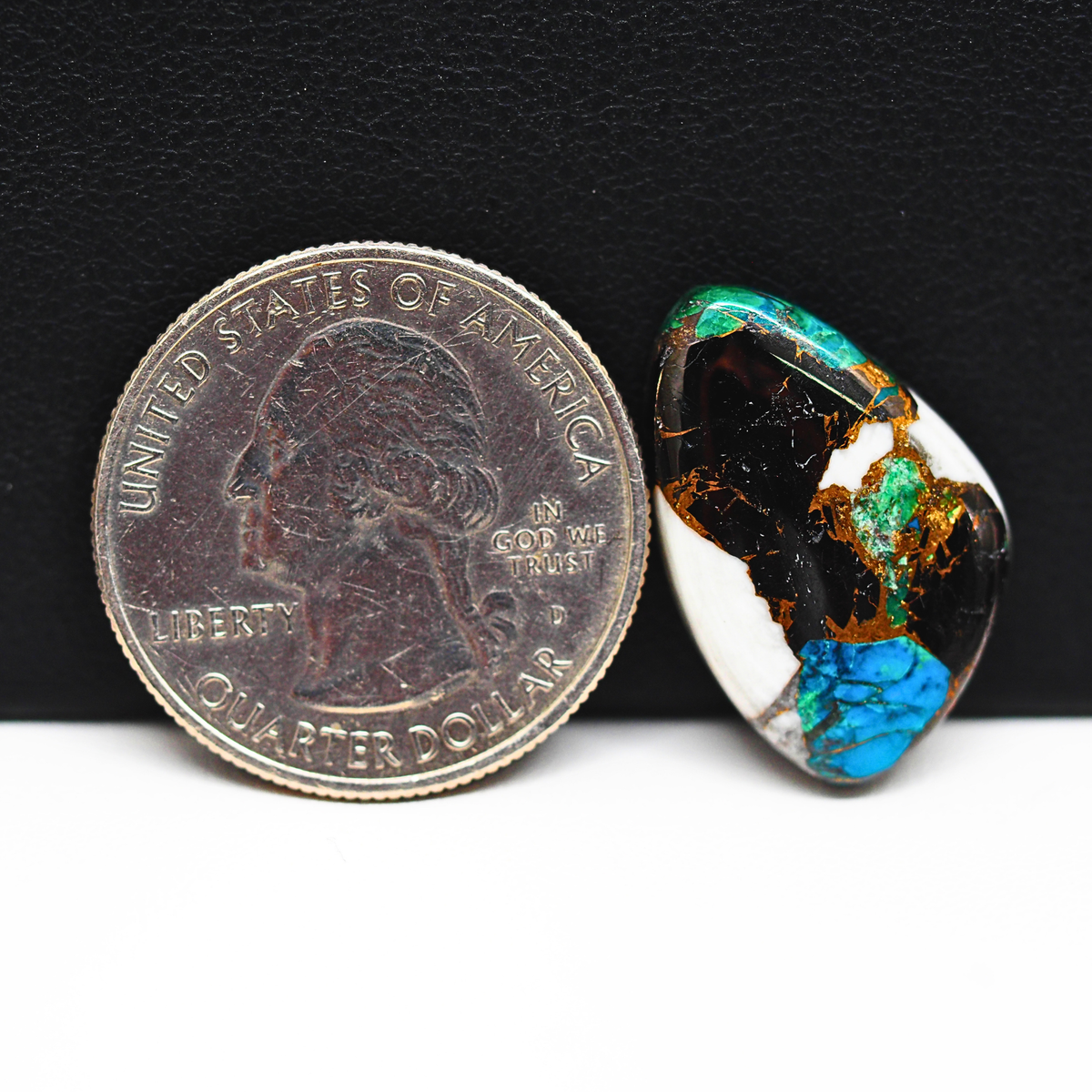 Turquoise & White Buffalo Cabochon 20x15mm 11ct Freeform – Kingman, Arizona