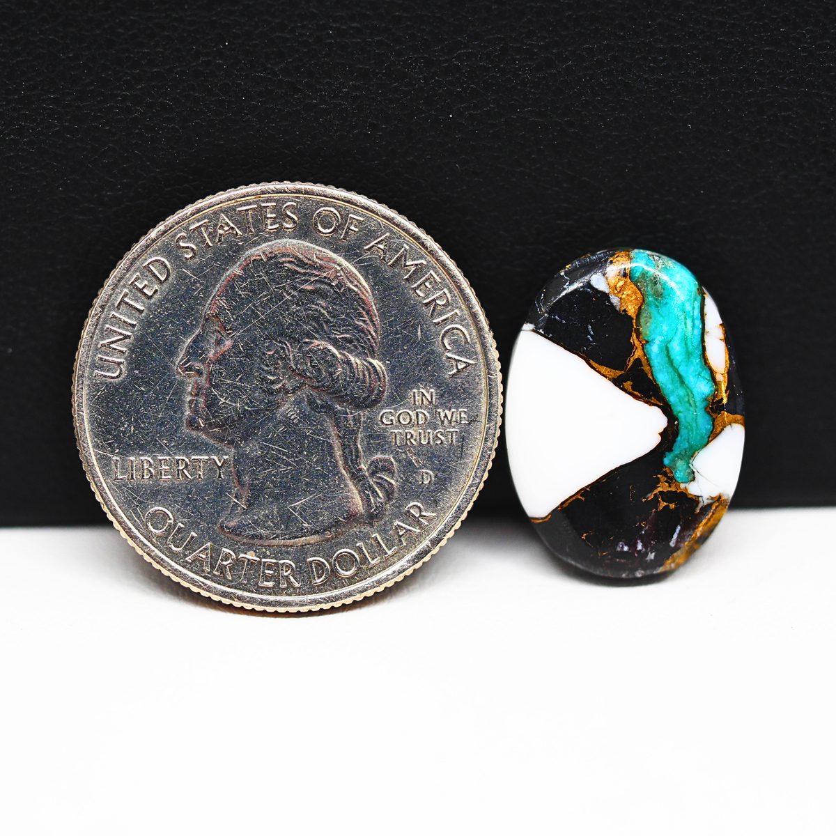 Turquoise & White Buffalo Cabochon 18x13mm 9ct Pear – Kingman, Arizona