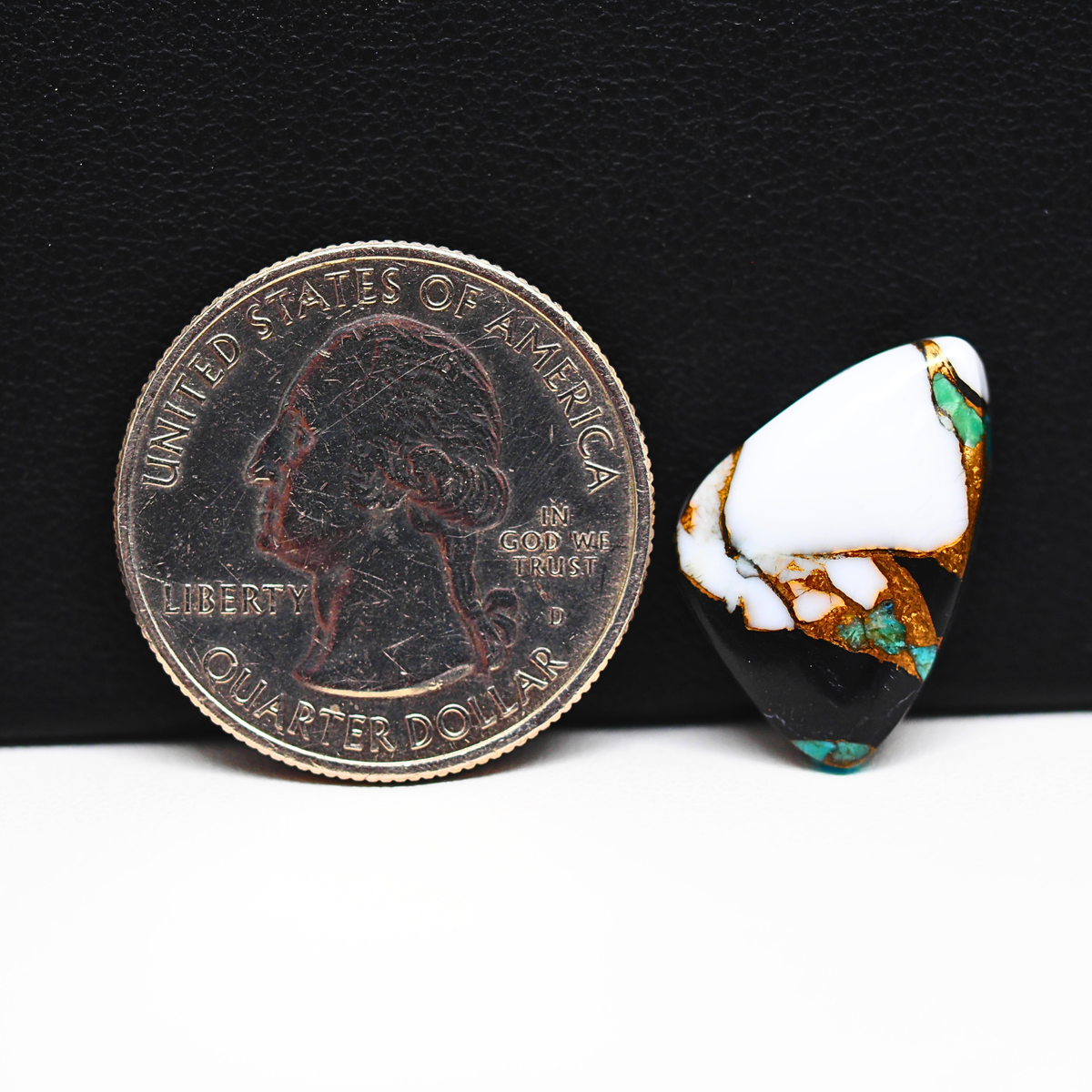 Turquoise & White Buffalo Cabochon 18x13mm 7.5ct Freeform – Kingman, Arizona