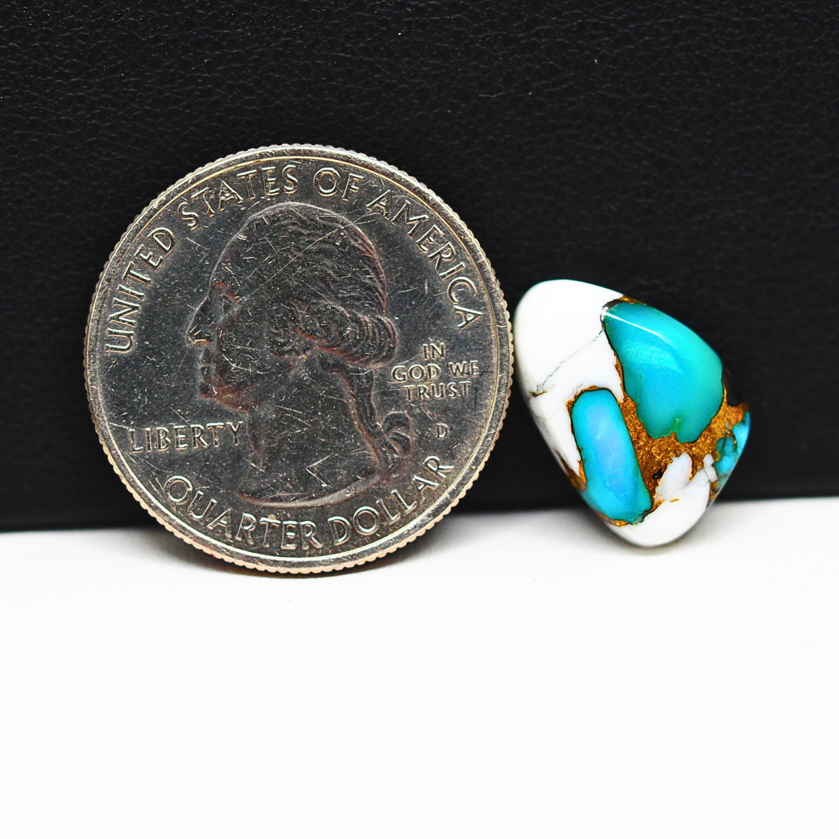 Turquoise & White Buffalo Cabochon 15x11mm 6ct Freeform – Kingman, Arizona