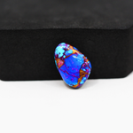 Stabilized Purple Mohave (Mojave) Turquoise Freeform Cabochon 17x12x4mm 8ct - purple with blue Kingman turquoise nuggets and bronze veining - Pedra Gems.