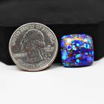 Stabilized Purple Mohave (Mojave) Turquoise Cushion Cabochon 16x16x4mm 12ct - purple with blue Kingman turquoise nuggets and bronze veining - Pedra Gems.